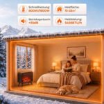 Elektrinis židinys su 3D liepsnos efektu ir 800/1600 W šildytuvu – Paveikslėlis 7