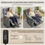 Elektrinis krėslas su masažu, šildymu, tyliu varikliu ir atminties funkcija – Paveikslėlis 4