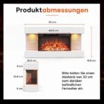 Elektrokaminas panoraminis su reguliuojamais liepsnos efektais ir šildymu (Balta) – Paveikslėlis 2