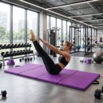 Gimnastikos kilimėlis daugiafunkcinis sulankstomas su rankenomis (Violetinė) – Paveikslėlis 3