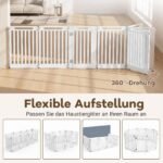 Gyvūnų aptvaras lankstus HDPE su 10 panelių ir rakinamomis durelėmis (Balta) – Paveikslėlis 3