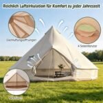 Jurta erdvi 6-8 asmenų su krosnelės anga ir vandeniui atsparia konstrukcija (Smėlio) – Paveikslėlis 3