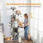 Kačių draskyklė 192 cm su gulėjimo vietomis, sisalo stulpeliais kelioms katėms – Paveikslėlis 4