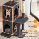 Kačių medis 132 cm su dvigubu urvu, sizalio stulpeliais ir platformomis – Paveikslėlis 5