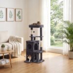 Kačių medis 132 cm su dvigubu urvu, sizalio stulpeliais ir platformomis – Paveikslėlis 8