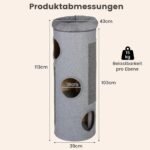 Kačių namelis keturių aukštų daugiafunkcinis su draskyklėmis kelioms katėms (Šviesiai pilka) – Paveikslėlis 2