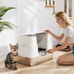 Kačių tualetas uždaras XL dydžio iš nerūdijančio plieno su semtuvu – Paveikslėlis 2