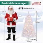Kalėdinė dirbtinė eglutė su LED lemputėmis snieguota 150 cm (Balta) – Paveikslėlis 2