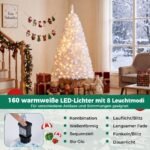 Kalėdinė dirbtinė eglutė su LED lemputėmis snieguota 150 cm (Balta) – Paveikslėlis 4