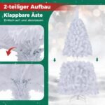 Kalėdinė dirbtinė eglutė su LED lemputėmis snieguota 150 cm (Balta) – Paveikslėlis 5