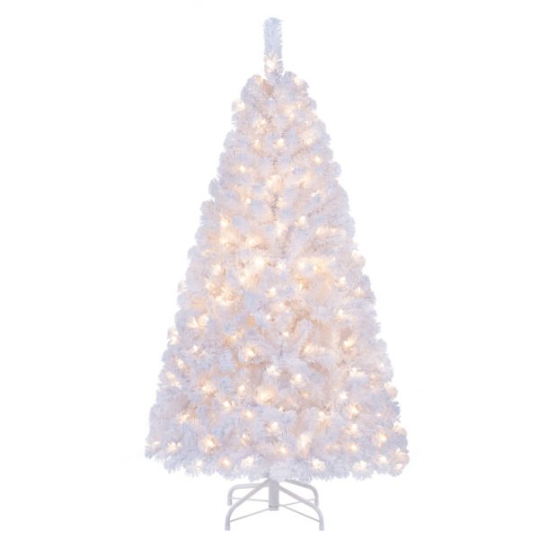 Kalėdinė dirbtinė eglutė su LED lemputėmis snieguota 150 cm (Balta)