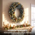 Kalėdinis vainikas 60 cm, su 50 LED lempučių, kankorėžiais ir 8 šviesos režimais – Paveikslėlis 4