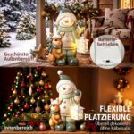 Kalėdų statulėlė sniego senis ir elniukas su LED žibintu ir laikmačiu 43 cm – Paveikslėlis 7