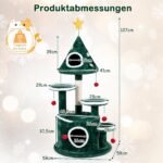 Katėms skirta kalėdinė draskyklė-namelis su 3 platformomis (Žalia) – Paveikslėlis 2