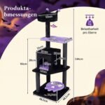 Katės draskyklė gotikinio stiliaus su guoliu ir urvu 144 cm (Violetinė) – Paveikslėlis 2