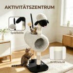 Katės draskyklė su tuneliu ir žaislu, 98 cm aukščio – Paveikslėlis 4