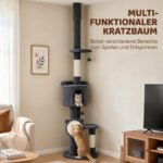 Katinų draskyklė iki lubų 225–255 cm su 5 aukštais ir hamaku – Paveikslėlis 5