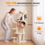 Kačių medis 132 cm aukščio su išskirtiniu pintu nendrių guoliu – Paveikslėlis 4