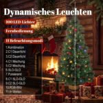 Dirbtinė Kalėdų eglutė 120 cm, su 100 LED, perjungiamu apšvietimu ir pulteliu – Paveikslėlis 5