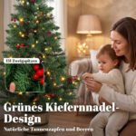 Dirbtinė Kalėdų eglutė 120 cm, su 100 LED, perjungiamu apšvietimu ir pulteliu – Paveikslėlis 6