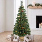 Dirbtinė Kalėdų eglutė 120 cm, su 100 LED, perjungiamu apšvietimu ir pulteliu – Paveikslėlis 8