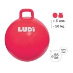 LUDI šokinėjimo kamuolys, raudonas 55 cm – Paveikslėlis 4