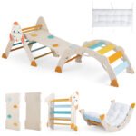 Laipiojimo rinkinys Montessori medinis sulankstomas 8 viename vaikams (Daugiaspalvis)