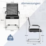 Lankstoma kėdė su porankiais ergonomiška 4 vnt. (Juoda) – Paveikslėlis 2