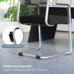 Lankstoma kėdė su porankiais ergonomiška 4 vnt. (Juoda) – Paveikslėlis 5