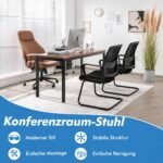Lankytojų kėdė ergonomiška su juosmens atrama ir porankiais (Juoda) – Paveikslėlis 4