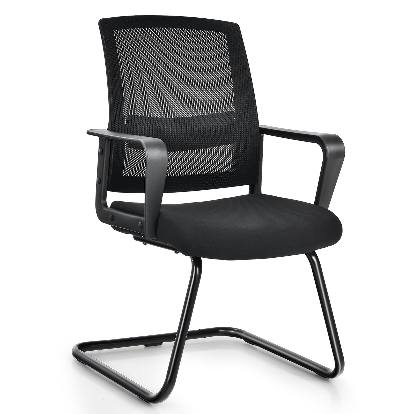 Lankytojų kėdė ergonomiška su juosmens atrama ir porankiais (Juoda) Lankytojų kėdė ergonomiška su juosmens atrama ir porankiais (Juoda)