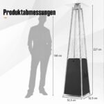 Lauko dujinis šildytuvas piramidės formos 14000W su apsauga nuo apvirtimo (Sidabrinė) – Paveikslėlis 2