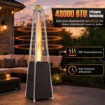 Lauko dujinis šildytuvas piramidės formos 14000W su apsauga nuo apvirtimo (Sidabrinė) – Paveikslėlis 4