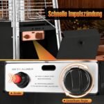 Lauko dujinis šildytuvas piramidės formos 14000W su apsauga nuo apvirtimo (Sidabrinė) – Paveikslėlis 5