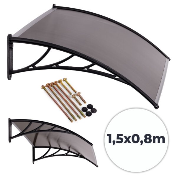 Lauko stogelis virš durų 150x80 cm iš polikarbonato