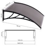 Lauko stogelis virš durų 150x80 cm iš polikarbonato – Paveikslėlis 9