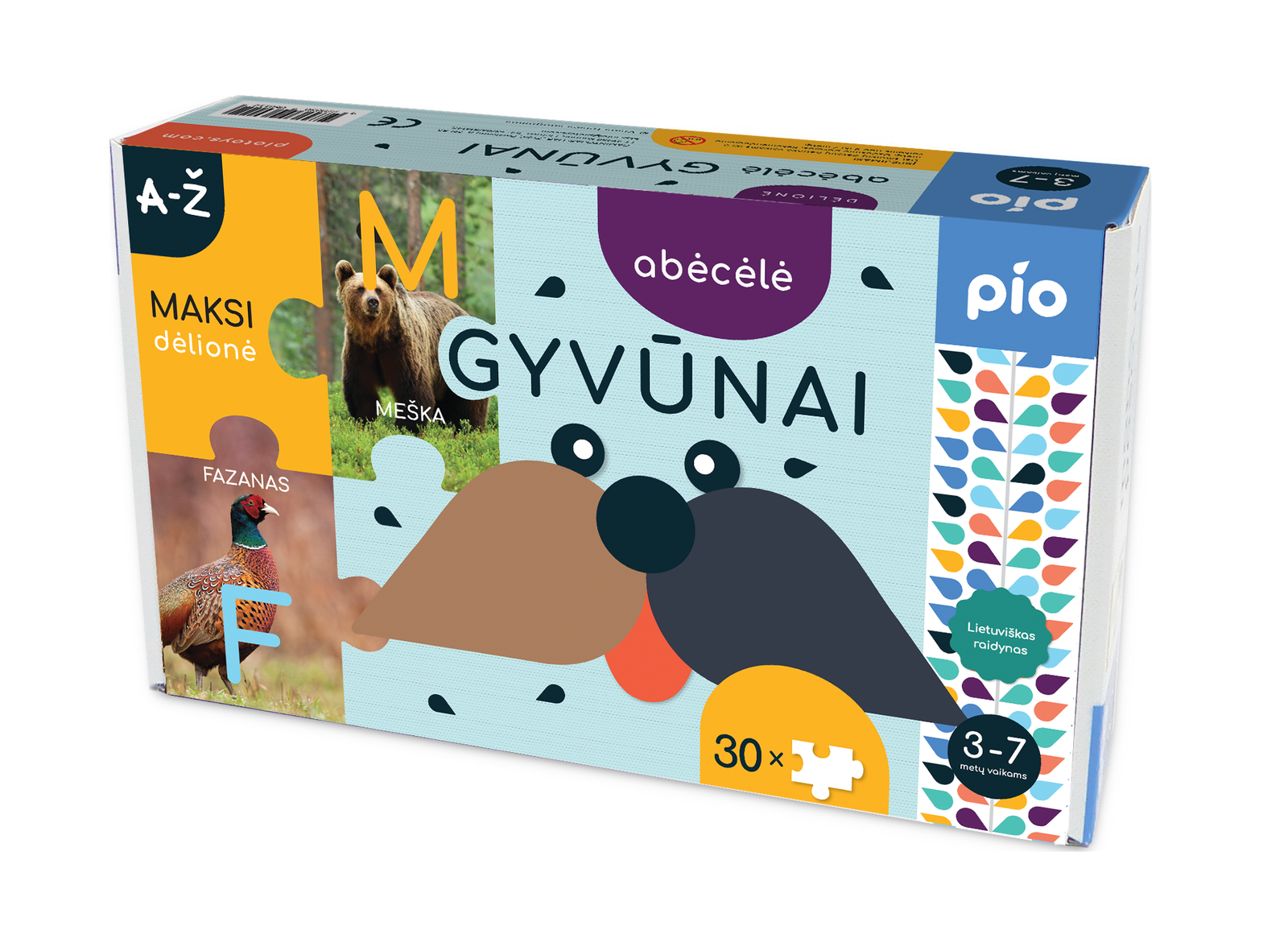 Lavinanti dėlionė ABĖCĖLĖ gyvūnai