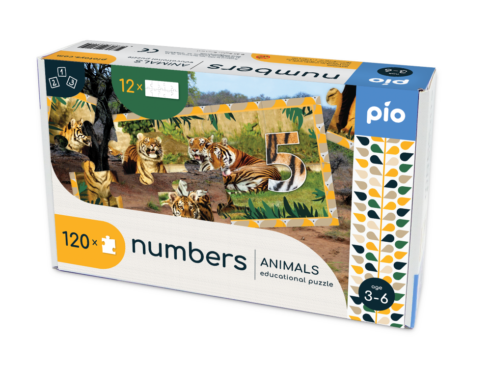 Lavinanti dėlionė NUMBERS - ANIMALS
