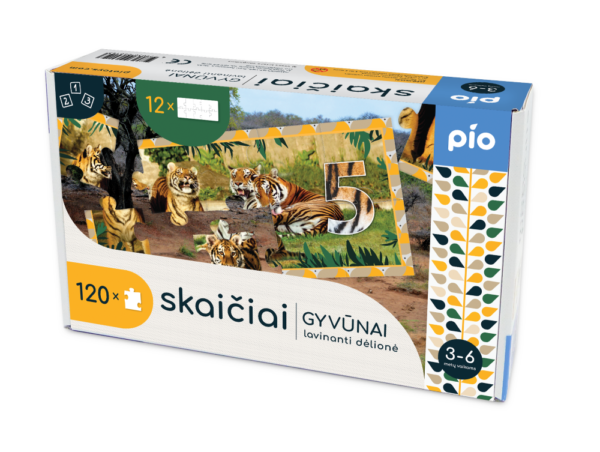 Lavinanti dėlionė SKAIČIAI - GYVŪNAI