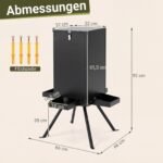 Lesintuvas laukiniams gyvūnams metalinis su 40 kg talpa ir gravitacine sistema (Juoda) – Paveikslėlis 2