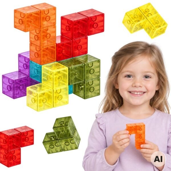Magnetinės kaladėlės Tetris 3D konstruktorius