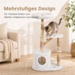 Medinė kačių draskyklė elegantiška su urvu 105 cm aukščio (Smėlio) – Paveikslėlis 5