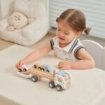 Medinis autovežis su 3 automobiliais ir figūrėle nuo 18 mėn – Paveikslėlis 3