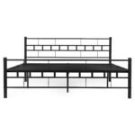 Metalinė lova 160x200 cm su grotelėmis juoda – Paveikslėlis 4