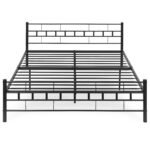 Metalinė lova 160x200 cm su grotelėmis juoda – Paveikslėlis 5