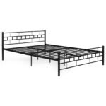 Metalinė lova 160x200 cm su grotelėmis juoda – Paveikslėlis 6