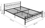 Metalinė lova 160x200 cm su grotelėmis juoda – Paveikslėlis 10