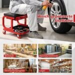 Mobilus darbo suolelis su ratukais įrankių saugykla ir iki 150 kg apkrova (Raudona ir juoda) – Paveikslėlis 3