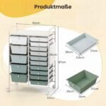 Mobilus organizatorius su 15 stalčių (Žalia) – Paveikslėlis 2