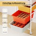 Mobilus universalus vežimėlis su 4 stalčiais (Macaron spalvų) – Paveikslėlis 5
